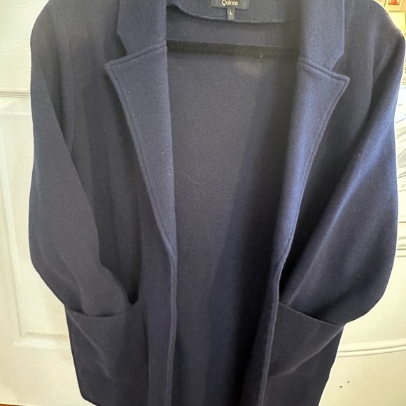 Quince 100 % Organic Cotton Knit navy Blazer - Picture 7 of 7
